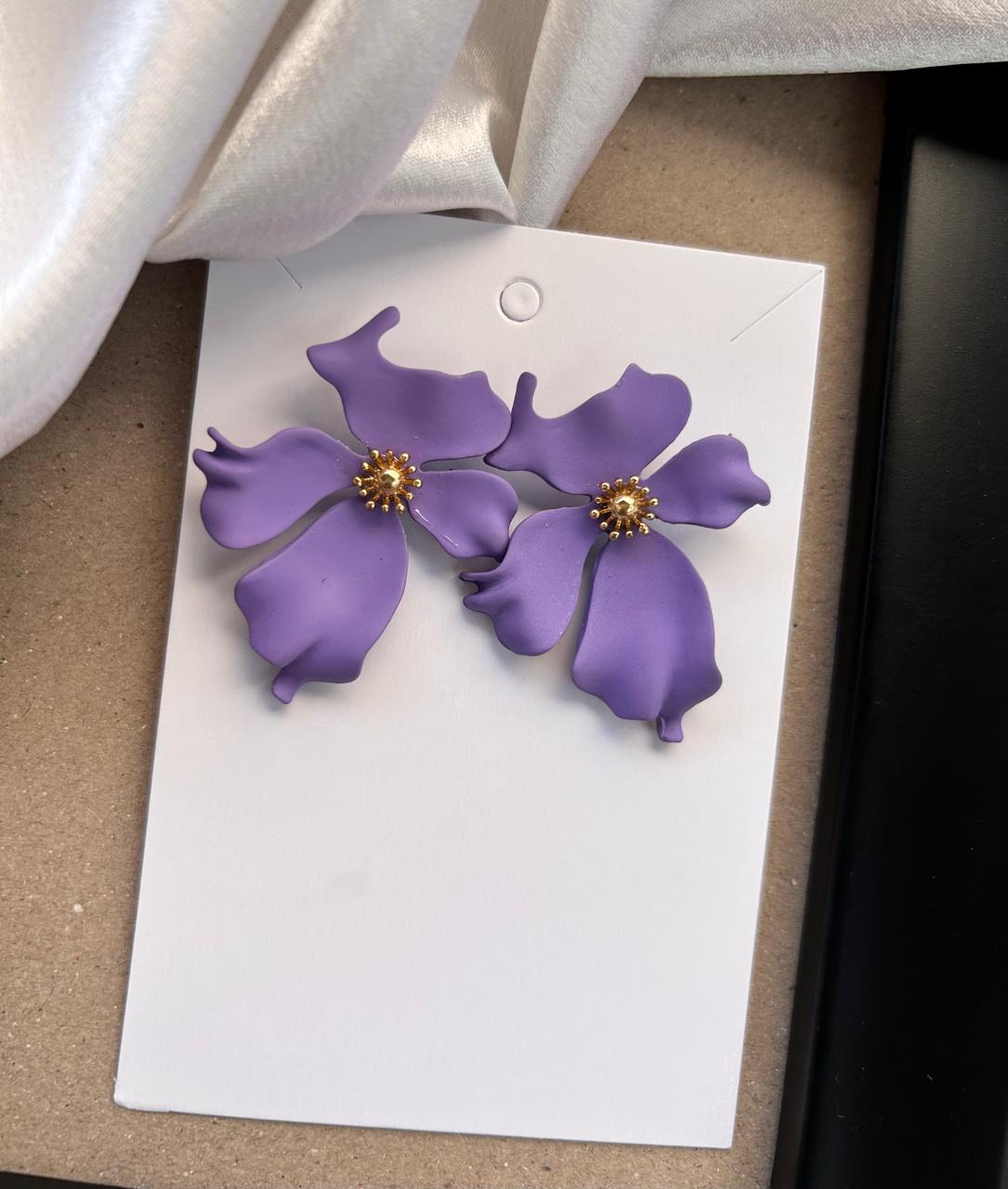 Floral Statement Stud Purple