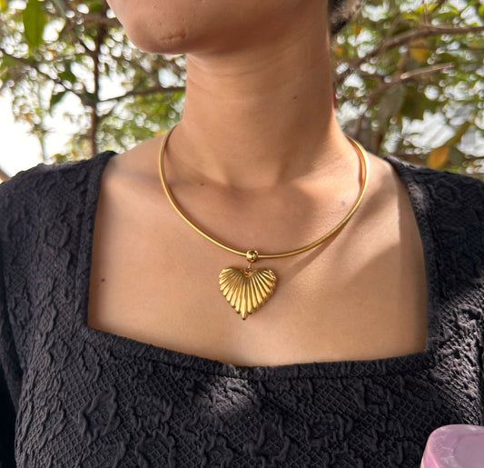 Golden Heart Charm Necklace