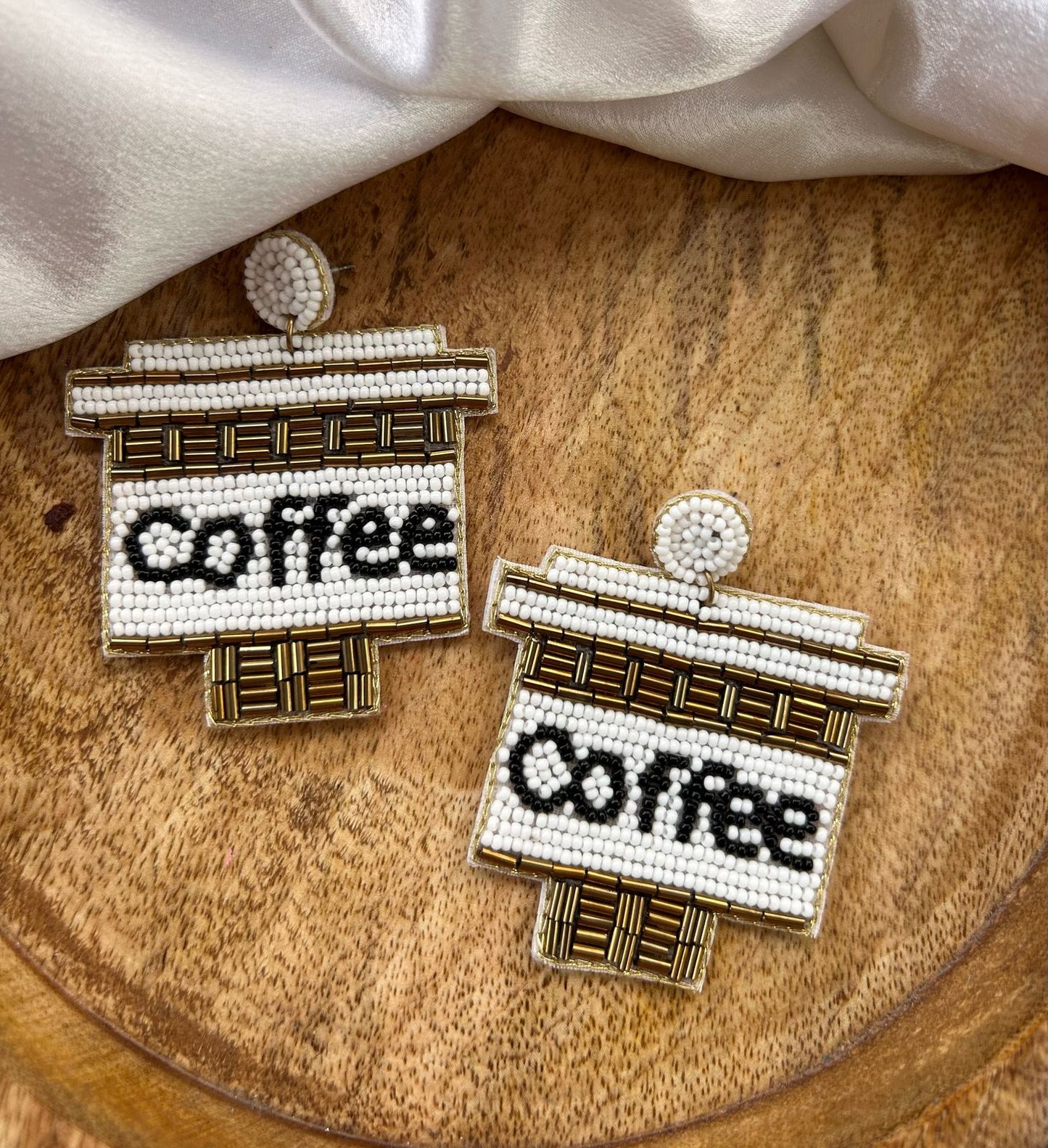 Coffee Beaded Earrings