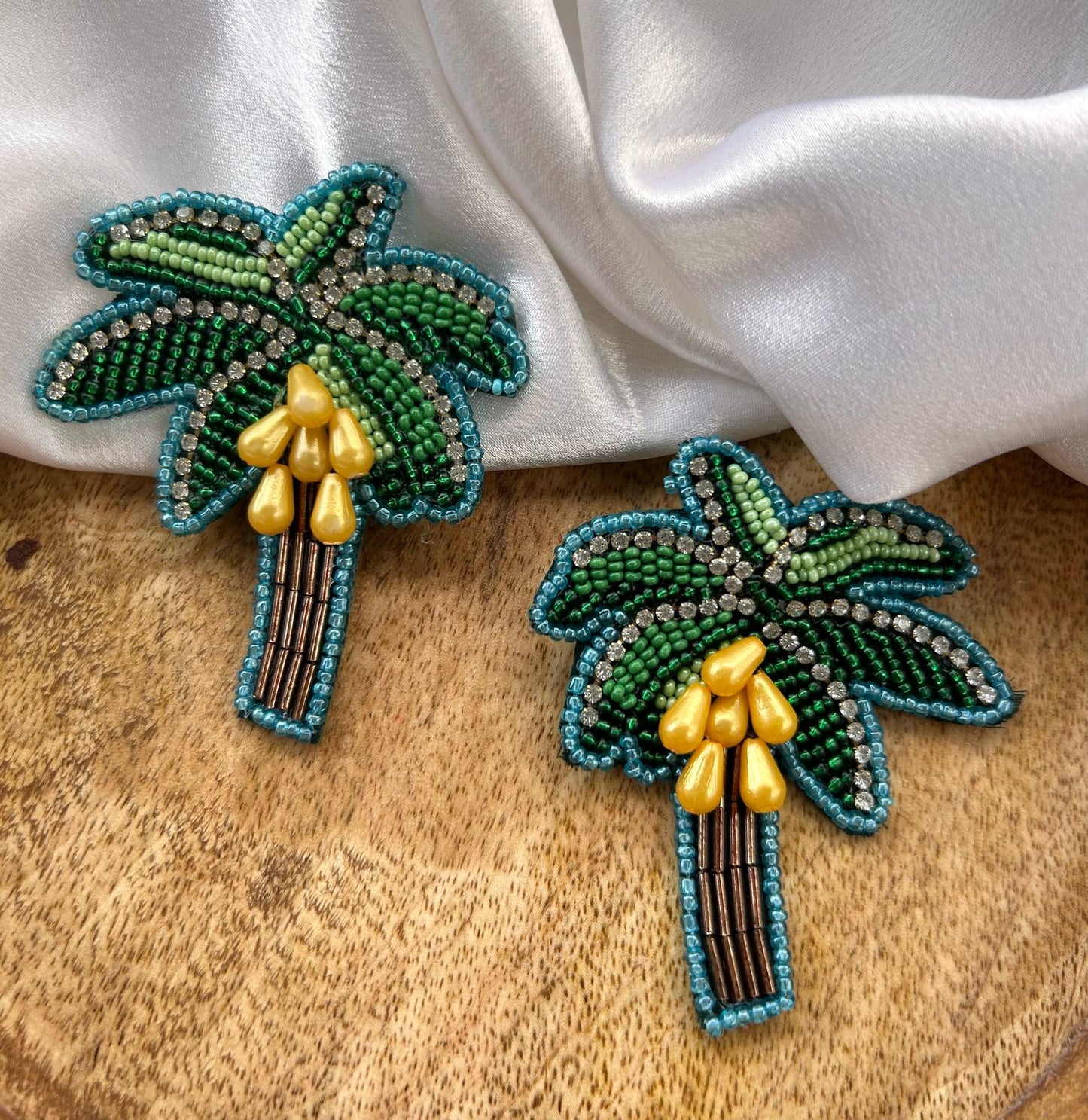 Coconut Tree Beaded Earrings