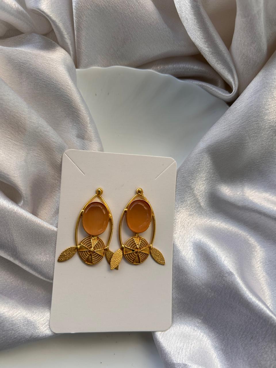 Sunleaf Peach Earrings